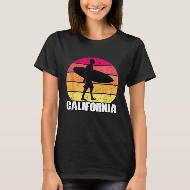 Surfen California Surfer Surf T-Shirt (Vorderseite)