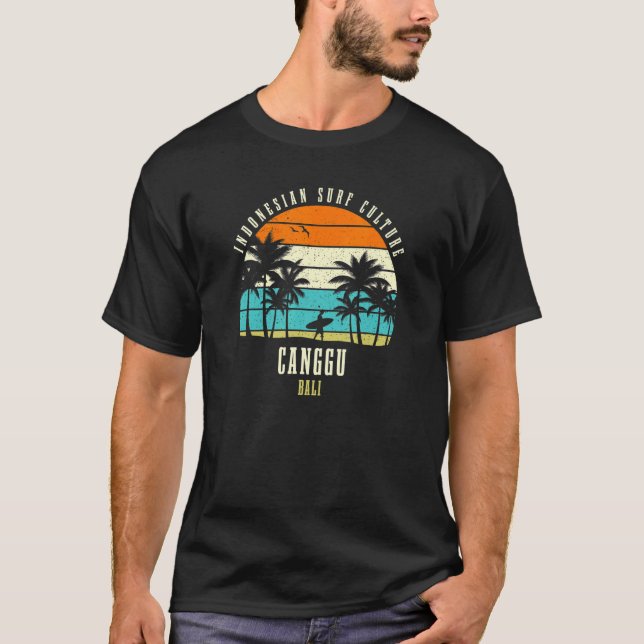 Surfen Canggu Bali Indonesische Surf Kultur T-Shirt (Vorderseite)