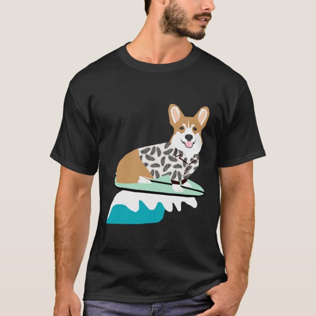 Surfen Corgi essenziell T-Shirt (Vorderseite)