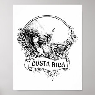Surfen Costa Rica Pura Vida Vintage Retro Urlaub Poster