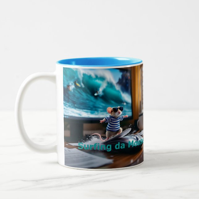 Surfen da Mouse! Text-Version Kaffee-Cup Zweifarbige Tasse (Links)