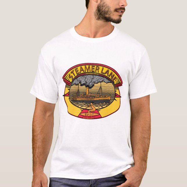 SURFEN DAMPFER-WEG-SANTA- CRUZkalifornien T-Shirt (Vorderseite)