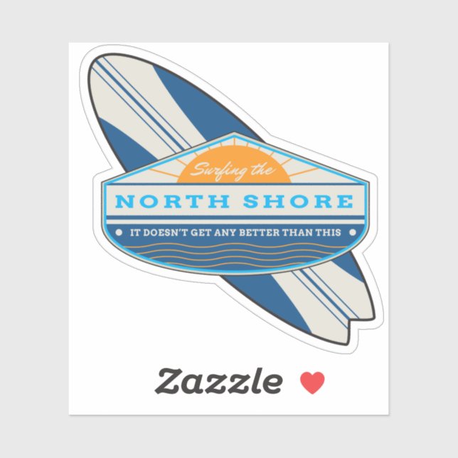 Surfen des Nordufers Aufkleber (Blatt)