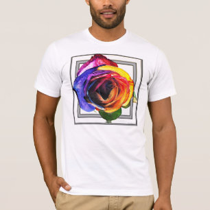 Surfen des Regenbogen-Rosen-Shirts T-Shirt