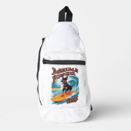 Surfen Doberman Pinscher Riding Tropische Welle Crossbody Bag