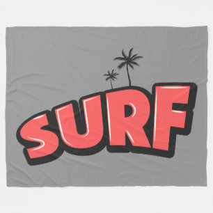 Surfen, einfach surfen. In rot und grau Fleecedecke