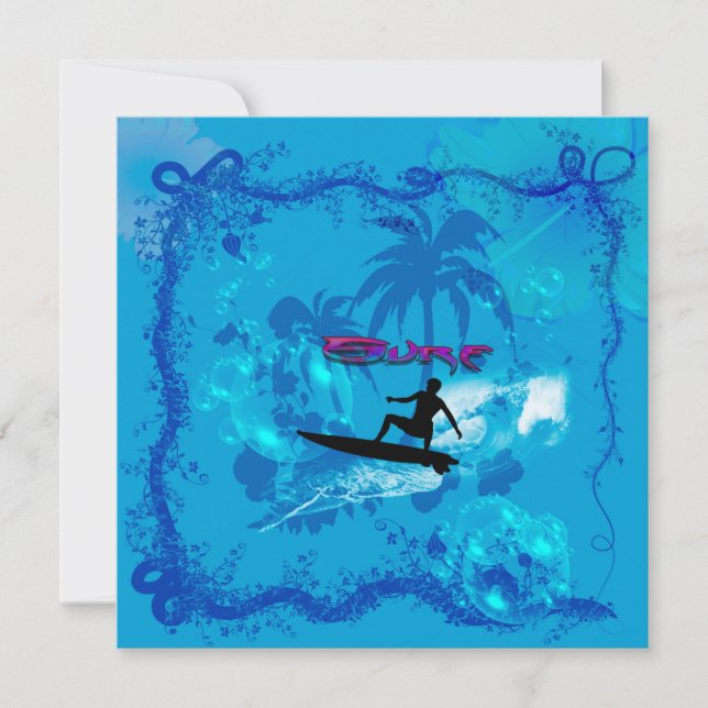 Surfen Einladung (Vorderseite)