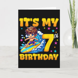 Surfen Es ist mein 7. Geburtstag Junge 7 Jahre alt Karte