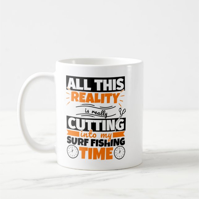 Surfen Fischen Sprichwort Hobby Kaffeetasse (Links)