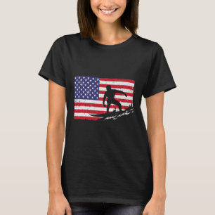 Surfen für Männer Frauen 4. Juli Amerikanische Fla T-Shirt