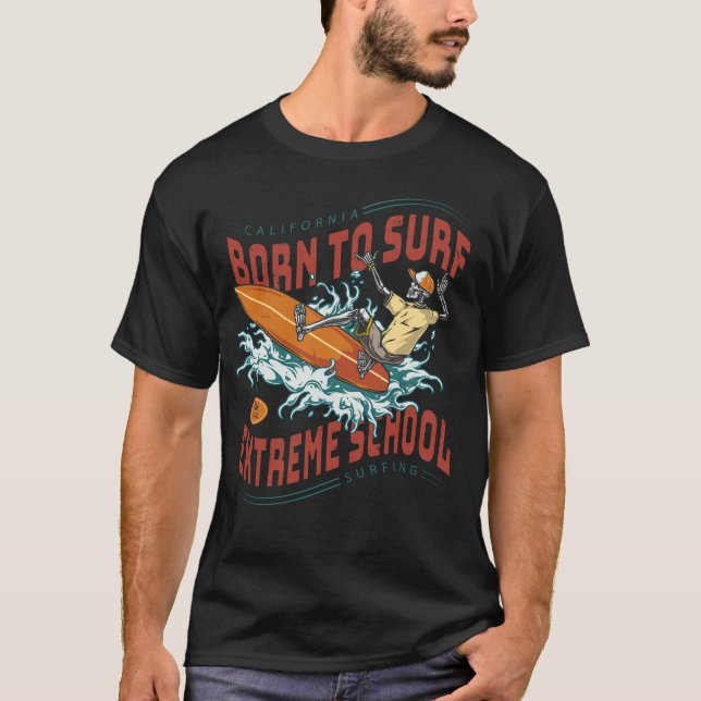 Surfen - Geboren zum Surfen T-Shirt (Vorderseite)