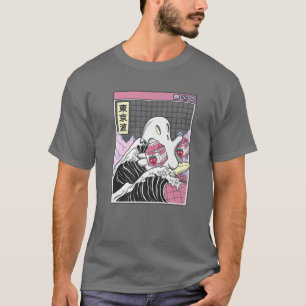 Surfen Ghost Strawberry Milk Cartons Anime Kawaii T-Shirt