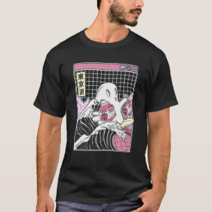 Surfen Ghost Strawberry Milk Cartons Anime Kawaii T-Shirt