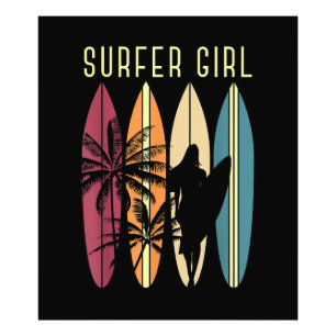 Surfen Girl Surfbrett Surfen Girl's Surfen Fotodruck