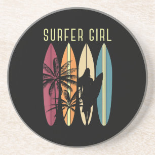 Surfen Girl Surfbrett Surfen Girl's Surfen Getränkeuntersetzer