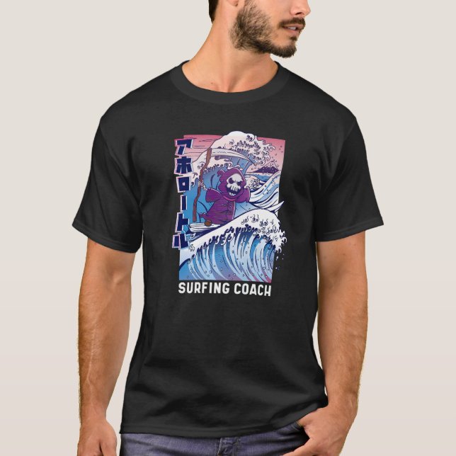 Surfen Grim Sensenmann Fun Surfer T-Shirt (Vorderseite)