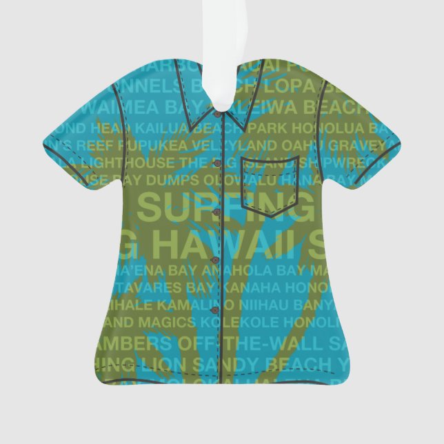 Surfen Hawaii Palm Trees Hawaiian Aloha Shirt Ornament (Vorderseite)