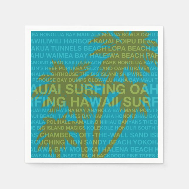 Surfen Hawaii Palm Trees Hawaiian Tropical Serviette (Vorderseite)