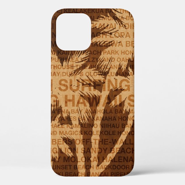 Surfen Hawaii Palm Trees Imitate Holz tropischen Case-Mate iPhone Hülle (Rückseite)