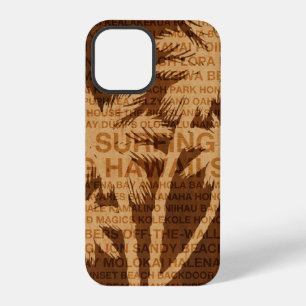 Surfen Hawaii Palmen Faux Holz Tropisch iPhone 12 Pro Hülle