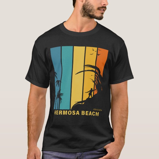 Surfen Hermosa Beach Costa Rica T-Shirt (Vorderseite)