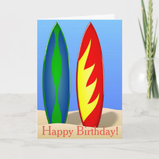 Surfen. Herzlichen Glückwunsch zum Geburtstag. Karte