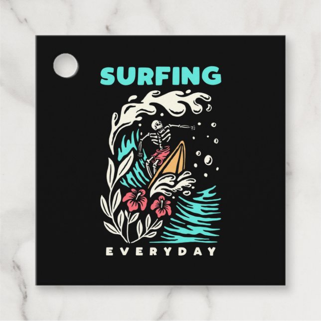 Surfen im Alltag Geschenkanhänger (Vorderseite)