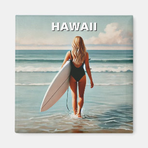 Surfen im Hawaii Surfer Girl Magnet