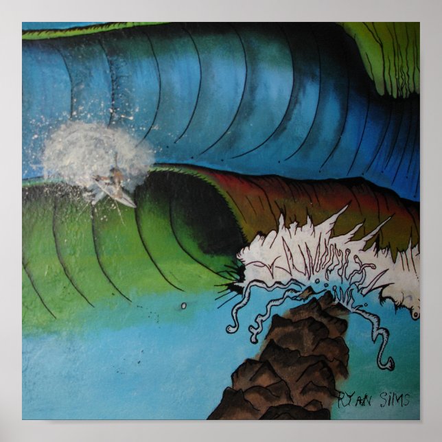 "Surfen im Inlet Poster" Poster (Vorne)