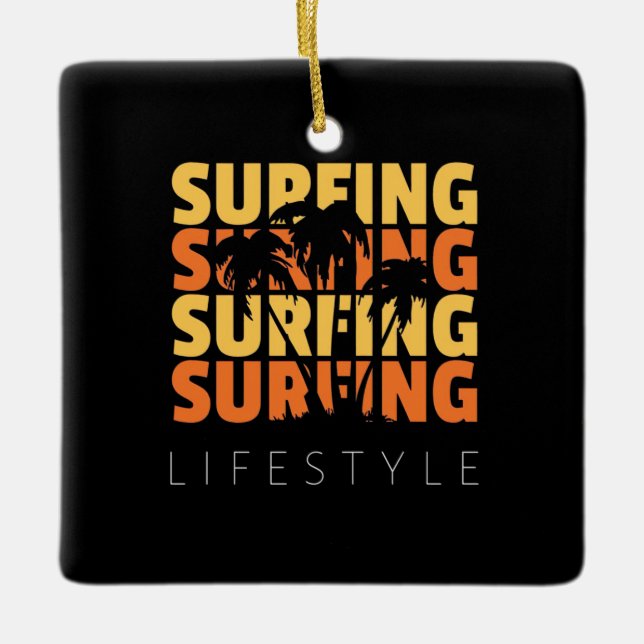 Surfen im Leben Keramikornament (Vorderseite)
