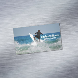 Surfen im Meer. Individuelle Visitenkarte Magnetische Visitenkarte