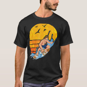 Surfen im Meer Wellen Wassersport Surfen Retro Sur T-Shirt