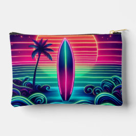 Surfen im Neon Sunset Zippered Pouch Zubehörtasche