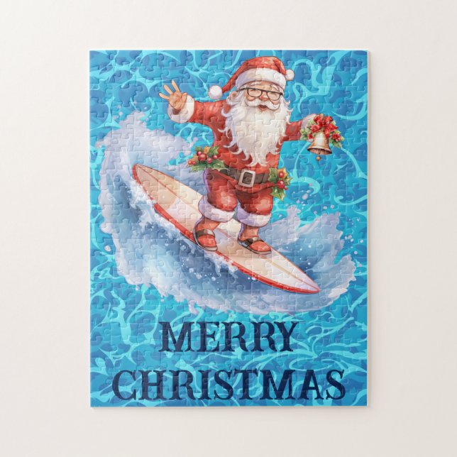 Surfen im Weihnachtspuzzle Puzzle (Vertikal)