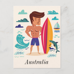 Surfen in Australien Postkarte