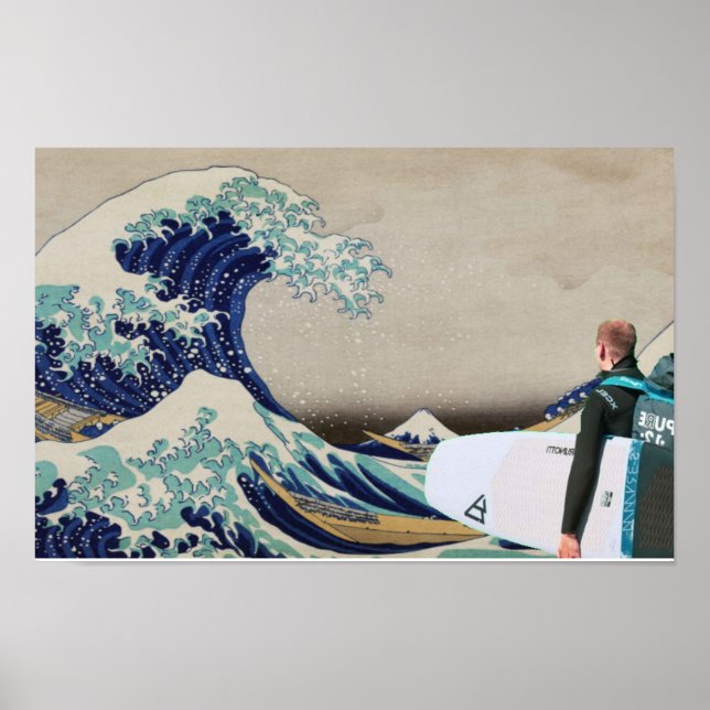 Surfen in der großen Welle Poster (Vorne)