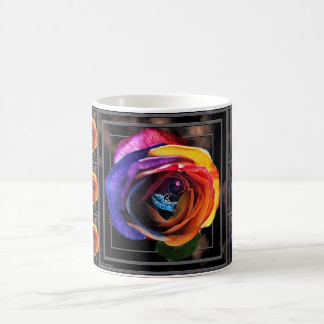 Surfen in der Rainbow-Rose-Tasse Kaffeetasse (Mittel)