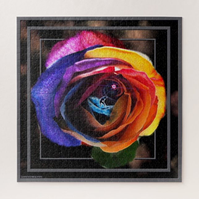Surfen in der Regenbogen-Rose Puzzle (Vertikal)