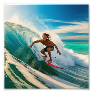 Surfen in einem amerikanischen Meer Fotodruck