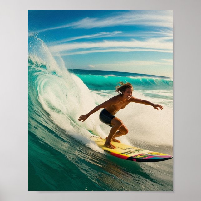 Surfen in einem amerikanischen Meer Poster (Vorne)