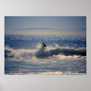 Surfen in Huntington Beach, Kalifornien Poster