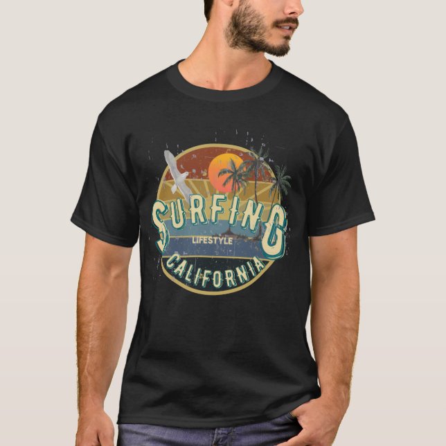 Surfen in Kalifornien T-Shirt (Vorderseite)