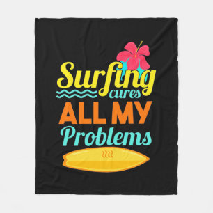 Surfen ist alles meine Probleme Fleecedecke
