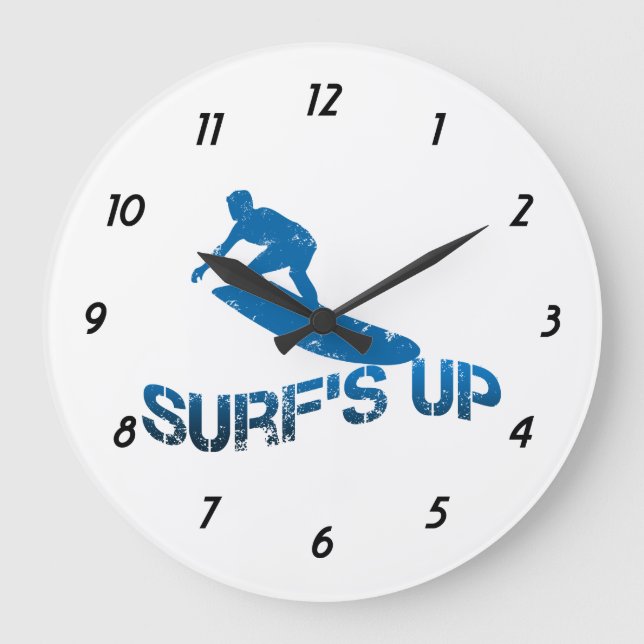 Surfen ist auf große wanduhr (Vorderseite)