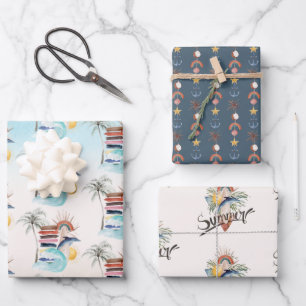 Surfen ist auf   Retro Summer Beach Geschenkpapier Set