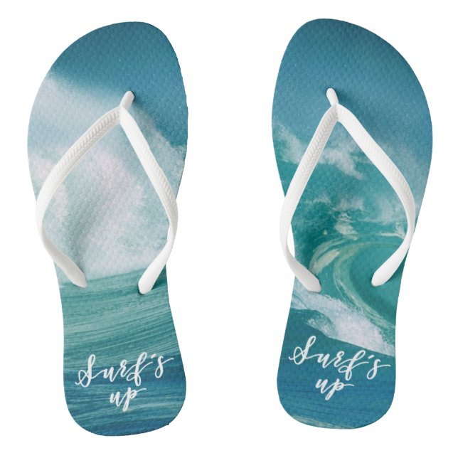 Surfen ist auf | Spaß Typografie & Zitat Flip Flops (Fußbett)