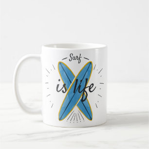 Surfen ist das Leben überquerte Surfbretter Ocean Kaffeetasse