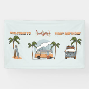 Surfen ist der große Surf am ersten Geburtstag Banner