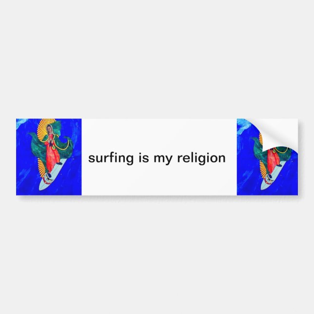 Surfen ist mein religiöser Autoaufkleber (Vorne)