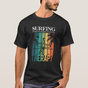 Surfen ist meine Therapie Surfer Silhouette T-Shirt